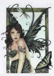 CUTE REDHEAD FRECKLED FOREST FAIRY BUTTERFLY FAE FAERIE VINYL STICKER/Car DECAL