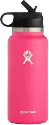 Hydro Flask Water Bottle - Wide Mouth Straw Lid 2.0 - 32 oz, Watermelon