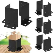 8Pcs Anchor Base, Black Powder-Coated Brackets, Heavy Duty Wood Brackets for