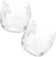 DECHOUS Set of 2 Map Printing Glass Cups Etched Map Glassware Elegant Home Barware Great for Present