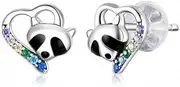 [Generic] Enamel Studs Earrings for Women Heart-Shape Ear Stud Wedding Jewelry