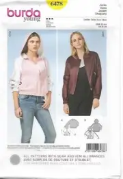 B100 BURDA 6478: JACKET SIZE 6-18 SEWING PATTERN