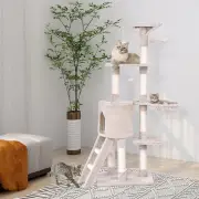 Costway140 CM Cat Tree Kitten Tower with Scratching Post and Ladder