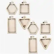 Stitch & Display Mini Hoop Set: 8 Wooden Rings for DIY Embroidery Pendants & Sma