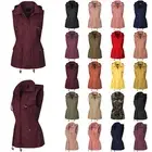 MixMatchy Drawstring Lightweight Loose Fit Sleeveless Vest Utility Jacket