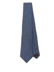 [Canali] patterned-jacquard tie One Size Blue