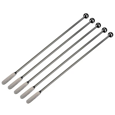 5pcs Stainless Steel Coffee Beverage Stirrer Cocktail Drink Stir Stick, Black