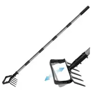 82 Inch Stirrup Hoe and 5-Tines Rake, Action Hoe for Weeding, 2 in 1 Scuffle