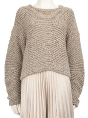 Taupe Wool Knit Sweater