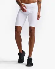 Core Compression Game Day Shorts, 2XU, M, White/White, Male