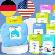 KILOGOGRAPH Bilingual English & German Flash Cards - Talking Flash Cards, 510 Sight Words of 31 Themes, Pocket Speech for Toddlers 3-12, Autism Sensory Toys, Preschool Learning Activities (Blue)