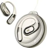 Monster Open Ear AC330 Wireless Bluetooth 5.4 Headphones, Stylish Rotating Case with Lanyard, Comfort Fit, 24H Playback, IPX5 Water Resistant, White