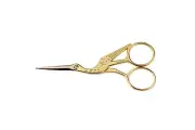 goldstar 4-1/2-Inch Classic Forged Stork Embroidery Scissors Gold Plated Finish