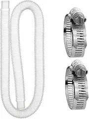 Pool Maintenance Kit Swimming Pool Pump Replacement Hose Filter 59Inch Drain Port Water Hosepipe for Spa Aquarium Swimming Pool Kit Pool(White,2pcs)