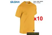 10 Packs Gildan T-SHIRT Basic Tee S - 5XL Small Big Men Heavy Cotton (Gold)