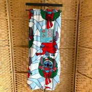 NWT Disney Stitch Christmas Plush Blanket 50x70 Soft Wreath Holiday Winter