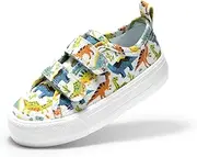 [DREAM PAIRS] Kid Toddler Sneakers Boys Girls Canvas with Cartoon Dual Hook and Loops for School Walking