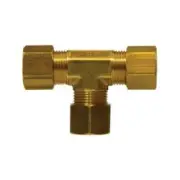 26103 Captive Sleeve Tee w/ 26003 Slv Nut, 1/4" Compress. x 1/4" Compress., 2PK