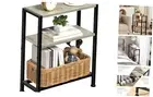 Narrow Side Table for Small Space, 2-Tier Small End Table with Shelf Holder,