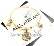 NEW Disney ALEX AND ANI Princess Rapunzel GOLD Bangle Charm Bracelet RETIRED