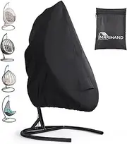 Patio Swing Chair Cover, Mrrihand Waterproof Egg Chair Covers for Outdoor Furniture, Outdoor Windproof Swing Egg Chair Covers with Zipper & Drawstring (74.8”H X 45.3”W, Black)