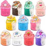 Cloud Slime Kit 11 Pack, Premium Scented Slimes with Peachybbies, Strawberry, Avocado ect Slime Charms, Putty Sludge Toy for Kids Girls Boys
