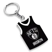 Brooklyn Nets NBA Basketball Rubber Keyring with Team Logo Screen Print