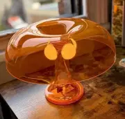 New Age Orange Mushroom Table Lamp Transparently Defying Genre On Retro Futurism