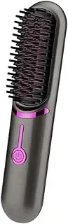 USB Charging Cordless Hair Straightener Brush Portable Mini Hair Straightener Hair Styling Tool(Gray)