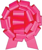 InstaBows 12" Giant Pink Pull Bow - Effortlessly Enhance Your Gifts & Parties with a Big Bow for Present - Large Gift Bow for Birthdays, Quinceanera, Sweet 16, Bicycles, Baby Showers (Metallic Pink)