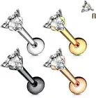 Lot Of 4 Piercing Labret Monroe Steel Surgical 316 L And Zirconium Oxide