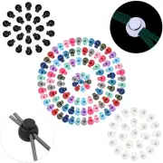 Plastic Spring Loaded Cord Stopper Lock End Ball Black White & Multicolor Toggle