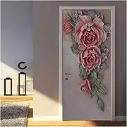 Door Stickers Cartoon Night Door Sticker Lovely Moon Wallpaper Decal Removable Self-Adhesive Mural Poster Children Bedroom(J,85x215cm)