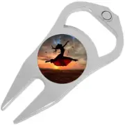 Dance Jump Ocean Golf Ball Marker Divot Repair Tool Bottle Opener