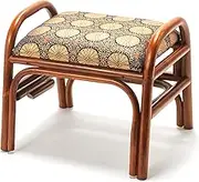 Otake Sangyo OT-14-JP Buddha Front Chair, Rattan Rattan Chair, Navy Blue Gold Brocade Brown, 16.9 x 15.0 inches (43 x 38 cm), Stacking, Buddhist Services, for Zashiki