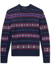 rag & bone L104007 Mens Multi Wesley Fair Isle Wool Crewneck Sweater Size XXL