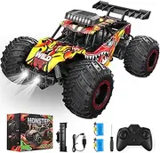DESIVO Remote Control Car, RC Cars Toys for Boys 5-8, Off Road Kids Toys for Girls, Monster Truck Toys Cars Gifts for Boys Girls, RC Truck with Car Body Lights & Headlights