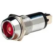 Narva 62092BL 12 Volt Chrome Pilot Lamp With Red LED - 14.2mm Dia