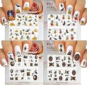 Halloween Nail Art Water Slide Tattoo Stickers Decals Fun and Scary - Pack of 4