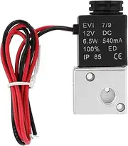 3V1-06 DC 12V/24V Direct Acting Type Normally Closed Solenoid Air Valve, 1/8" BSP 1.0Mpa 3 Way 2 Position Brass Pneumatic Air Valve, for Control Air Flow and Direction(DC12V)