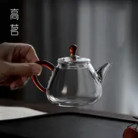 在飛比找ETMall東森購物網優惠-日式透明玻璃小茶壺200ml帶濾網家用一人喝功夫茶具喝茶過濾