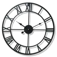 在飛比找樂天市場購物網優惠-亞馬遜熱賣鬧鐘客廳歐式簡約時鐘復古鐘表裝飾壁鐘跨境圓形掛鐘