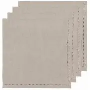 Danica Heirloom 18" x 18" Linen Napkins (Set of 4) | Natural Hemstitch