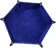 Hohopeti Dice Tray Storage Box Collapsible Hexagon Design Pu Leather Dice Tower Compact