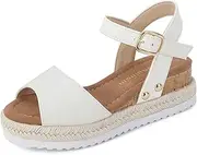 [Hehainom] Girls Wedge Sandals Platform Shoes Little Big Kid Summer Girls Heels Dress Shoes
