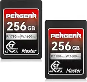 Pergear 256GB CFexpress 4.0 Type A Memory Card, Up to 1780MB/s Read Speed 1600MB/s Write Speed for 4K 120P, 8K 30P (2-Pack) Master Series, Compatible with Sony Alpha FX Cameras