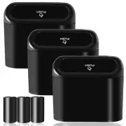 Car Trash Can Bin with Lid - 3 Packs Universal Vehicle Mini Leakproof Garbage Ca