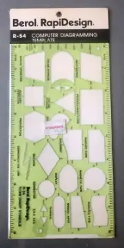 NEW Berol RapiDesign Template R-54 - Computer Diagramming Template
