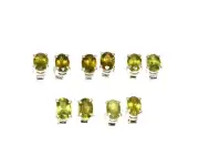 WHOLESALE 5PR 925 SOLID STERLING SILVER CUT GREEN PERIDOT STUD EARRING LOT 1 r38