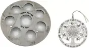 Seder Rosh Hashanah Laser-cut Wood Plate w/Glass Saucers + Tree of Life Blessing